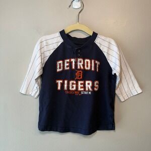 Gen2 Toddler Detroit Tigers MLB 3/4 Sleeve T-shirt Top Size 4T Henley Baseball